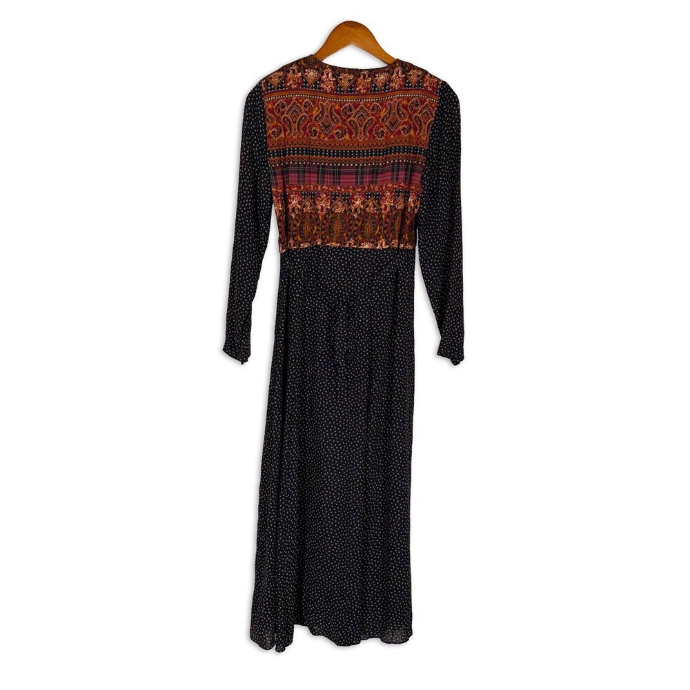 Vintage 90s Maxi Dress Size 4 Boho Paisley Floral Grunge E.D. Michaels Petite - Picture 7 of 12